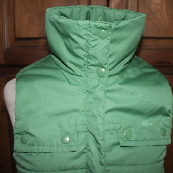 Vintage Green LACOSTE Women's Puffer Vest EXCELLENT condition Size 34 - Picture 2 of 6